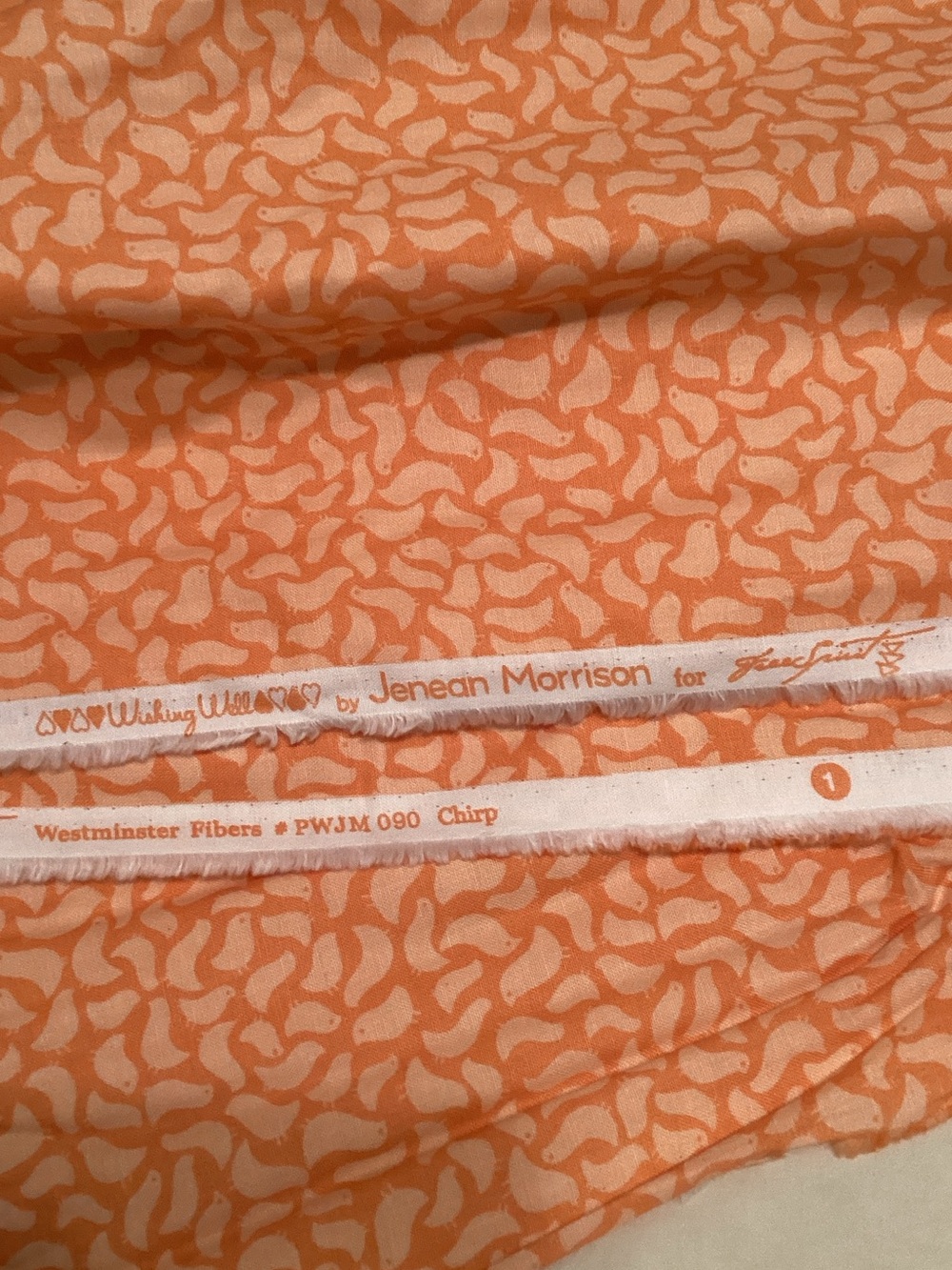 Coral “Chirp” fabric